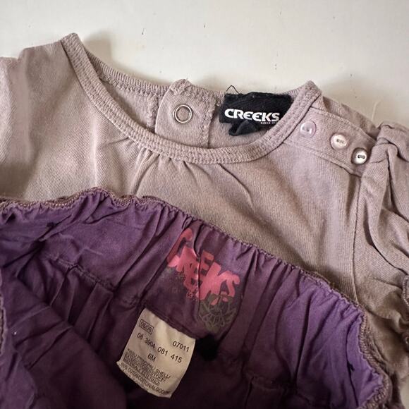 Creeks Girls Purple Plaid Skirt Outfit - Size 6 Months - Picture 5 of 7